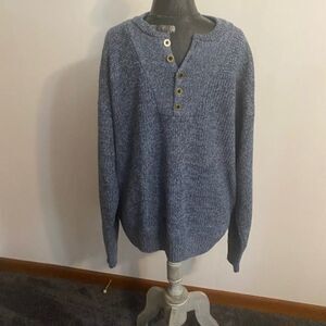 RedHead Blue Knit 1/4 button down sweater, size XL